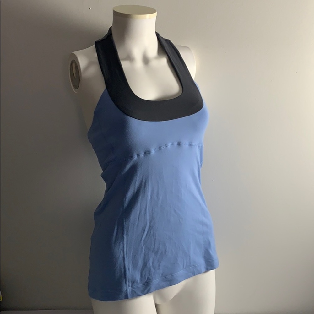 Lululemon Scoop Neck Tank Top Sz 6 Light Blue/Grey . - Picture 2 of 8